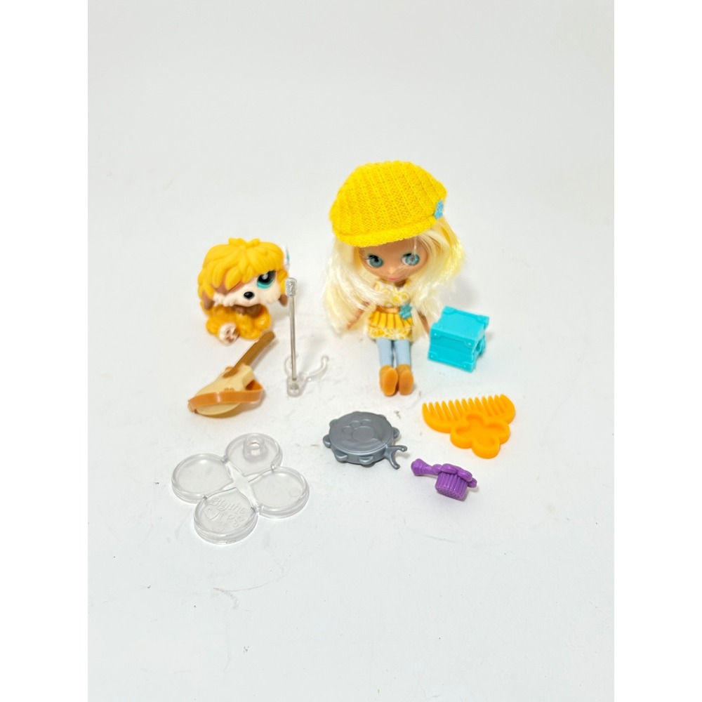 Hasbro Littlest Pet Shop Blythe Doll B41 and Yellow Dog #2409 with Accessories